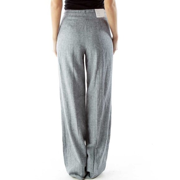 Calvin Klein Gray Straight Leg Linen Pants - Picture 2 of 3